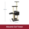 thumbnail image 5 of TRIXIE Alicante Plush & Sisal 3-Level 56" Cat Tree with Scratching Posts & Condo, Gray, 5 of 7