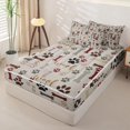 thumbnail image 2 of Erosebridal Neutral Woof Dog Paw Print Zipper Twin Comforter Sets with Fitted Sheet and 2 Pillowcases,Bone Letter Accent Zipper Bedding Set For Boys,Reversible,4-Piece, 2 of 7