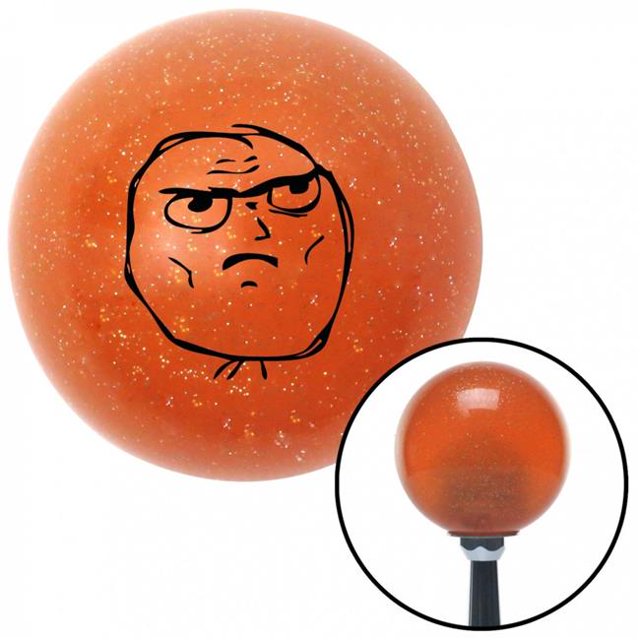 Black Determined Orange Metal Flake Shift Knob with M16 x 1.5 Insert Shifter Auto