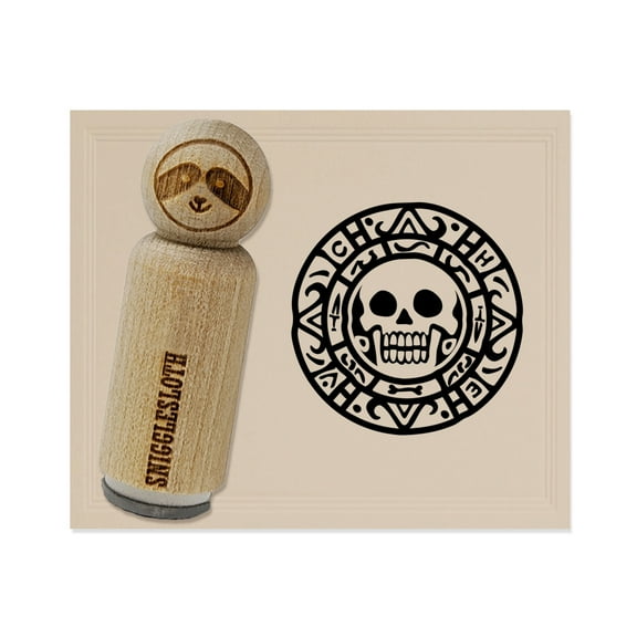 Skull Pirate Coin Rubber Stamp for Scrapbooking Crafting Stamping - Mini 1/2 Inch