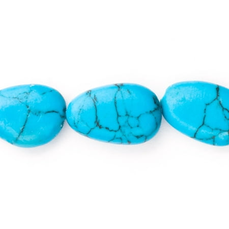 Puffed Heart Beads Puffed Teardrop - Shaped Man Made Turquoise Beads Semi Precious Gemstones Size: 14x10mm Crystal Energy Stone Healing Power for Jewelry Making ()