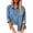 Blue, variant on Denim Shirt Women Button Down Long Sleeve V Neck Chambray Blouse Top Trendy Oversized Casual Shackets