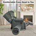 thumbnail image 2 of Royalcraft Swivel Recliner Chair, Comfy Glider Rocking Chairs with Lumbar Pillow and Footrest, Dark Grey, 2 of 8