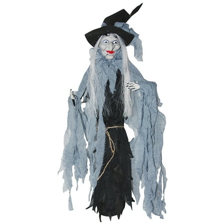 Shaking Animated Witch with Cloak Battery Operated Sounds Moves Halloween Prop