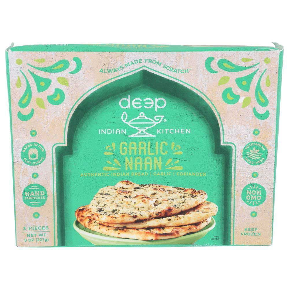 Deep Indian Kitchen Garlic Naan Bread, 8 Ounce 8 per case.