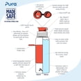 thumbnail image 3 of Botella de agua Pura Sport de acero inoxidable de 550 ml, forma de espiral rosa, 3 of 8