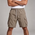 thumbnail image 5 of Ceisia Men's Quick Dry Cargo Shorts Elastic Waist Drawstring With Multi Pockets Casual Summer Beach Shorts Coffee XXXXL Gift, 5 of 8