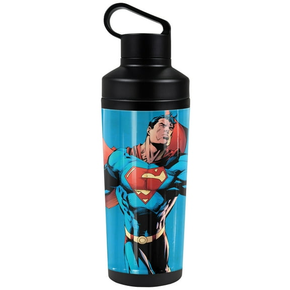 Superman Official Character 18 oz Insulated Water Bottle, Leak Resistant, Vacuum Insulated Stainless Steel with 2-in-1 Loop Cap
