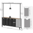 thumbnail image 3 of Laundry Hamper, Laundry Sorter 5 Section, Rolling Laundry Basket, Laundry Sorter with Hanging Bar, Hampers for Laundry, Laundry Basket Organizer for Laundry Room, Rustic Brown LS57BR, 3 of 18