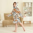 thumbnail image 2 of FORMRS Niños Bathrobe Unisex Hooded Robe Soft Plush Pajamas Sleepwear, Size 10-12T, Plaid Floral, 2 of 7