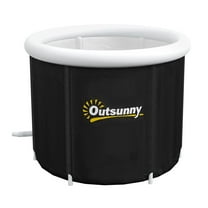 Cold Plunge Tub for Athletes, Portable Ice Bath with Lid - 79.25 Gallon Recovery Tub for Muscle Soreness, Black