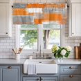 thumbnail image 2 of Abstract Orange Gray Oil Painting Window Valance Curtain Vintage Texture Rod Pocket Short Curtain for Living Room, Bedroom & Kitchen Window Decor 54x18in, 2 of 8
