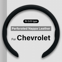 For Chevrolet Ultra-thin Nappa Leather Steering Wheel Cover, Clip on Breathable and Anti-Slip Design, Black Car Accessories Fit for 14.5”-15”