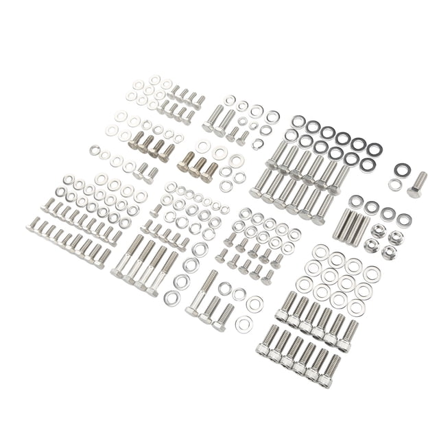 Kit de pernos hexagonales de motor de 211 piezas de acero inoxidable de larga duración para bloque pequeño 265 283 305 327 350 400