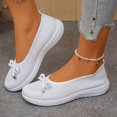 thumbnail image 5 of Womens Breathable Knit Mesh Slip On Loafers Casual Bow Ballet Flats Shoe Comfortable Round Toe Lightweight Walking Shoe Business Office, 5 of 8