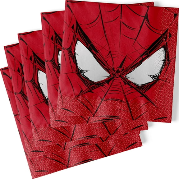 Unique Industries Spiderman Lunch Napkin, Set of 16, Boy, Birthday, Christening, Party Supplies