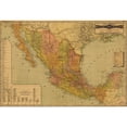 thumbnail image 2 of Vintage Maps 14x11 Black Modern Framed Museum Art Print Titled - Mexico, 2 of 4