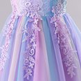 thumbnail image 7 of IBTOM CASTLE Girls Formal Dress Kids Party Wedding Party Birthday Princess Dresses Ball Gown Daughter Dance Dresses Sparkly Round Neck Lace Tiered Tulle Flower Girl Dress 3-4T Rainbow Purple, 7 of 7