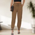 thumbnail image 4 of Pantalones casuales de mujer con cordones Pantalones de ocio Bolsillo de color sólido Pantalones de dama de oficina FLhrweasw Nuevo, 4 of 7