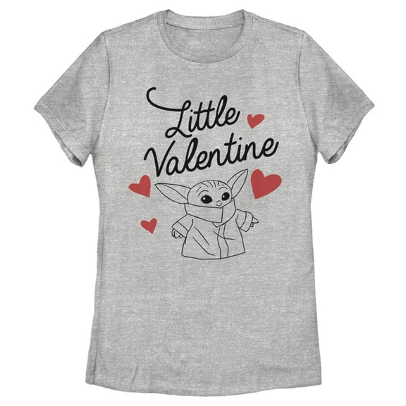 Women's Star Wars: The Mandalorian The Child Little Valentine Graphic Tee Athletic Heather Large