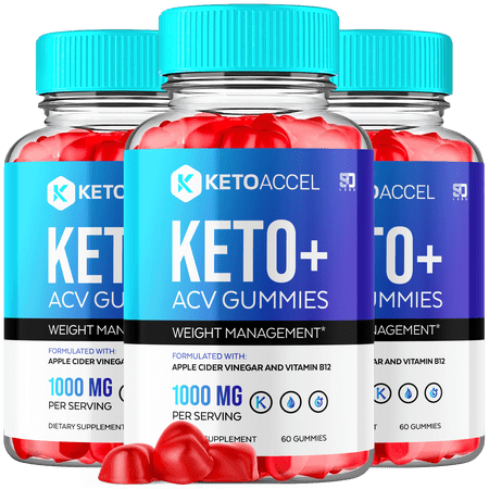 (3 Pack) Keto Accel Keto ACV Gummies - Apple Cider Vinegar Supplement for Energy & Focus - Dietary Supplement Gummies with Apple Cider Vinegar Folate Vitamin B12 B6 Beet Root (180 Gummies)