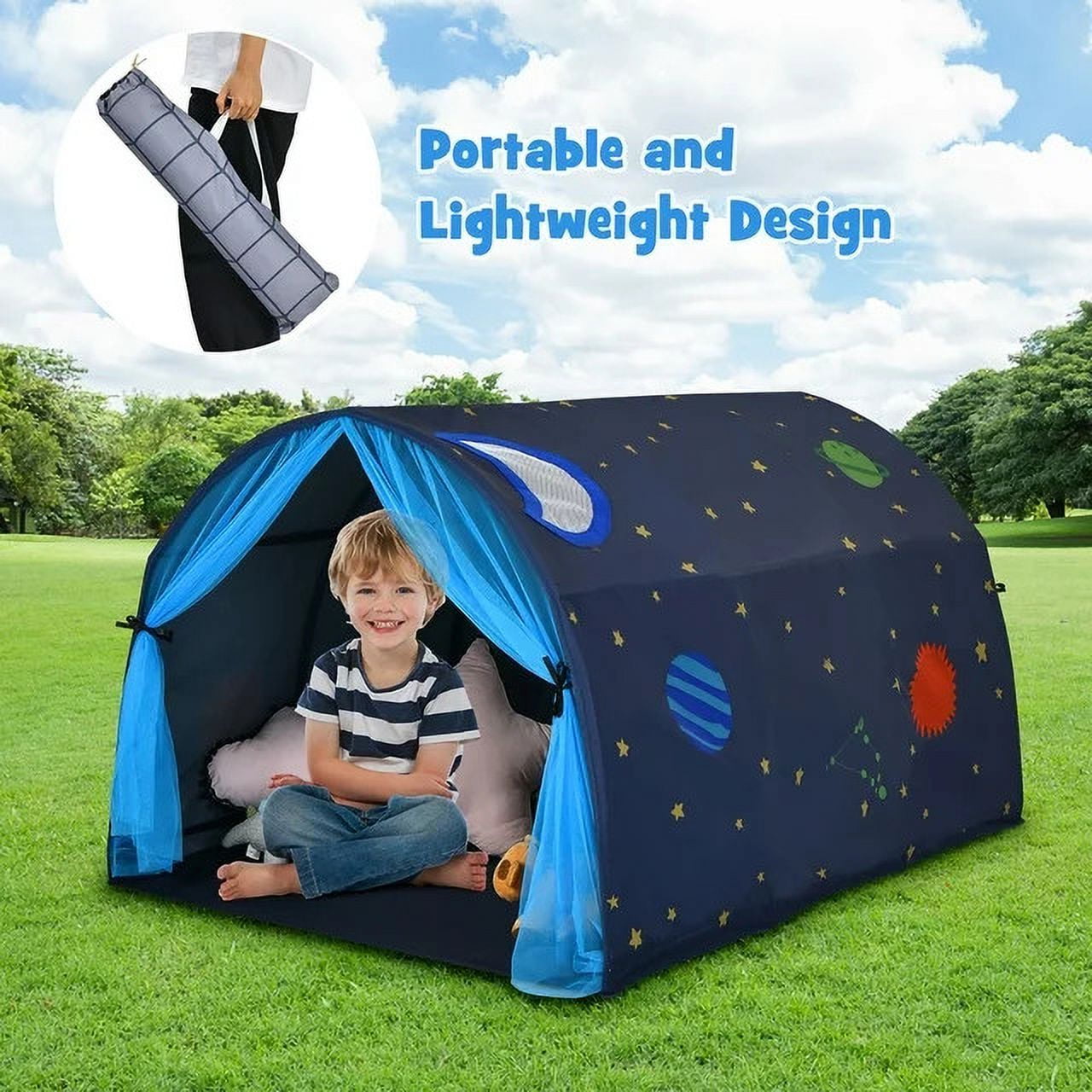 YQSDG Portable Playhouse Kids Bed Play Tents, Peach Skin