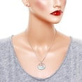 thumbnail image 2 of Dolphin Ocean Wave Pendant Necklace Blue Zircon Rhinestone Crystal Rhodium Plated 17 Inch Snake Chain J0296, 2 of 3