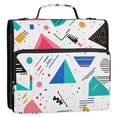 thumbnail image 5 of FORMRS Zipper Binder with Shoulder Strap 2-inch Ring 500 Sheet Capacity File Bag, Green Retro Triangles, 5 of 5