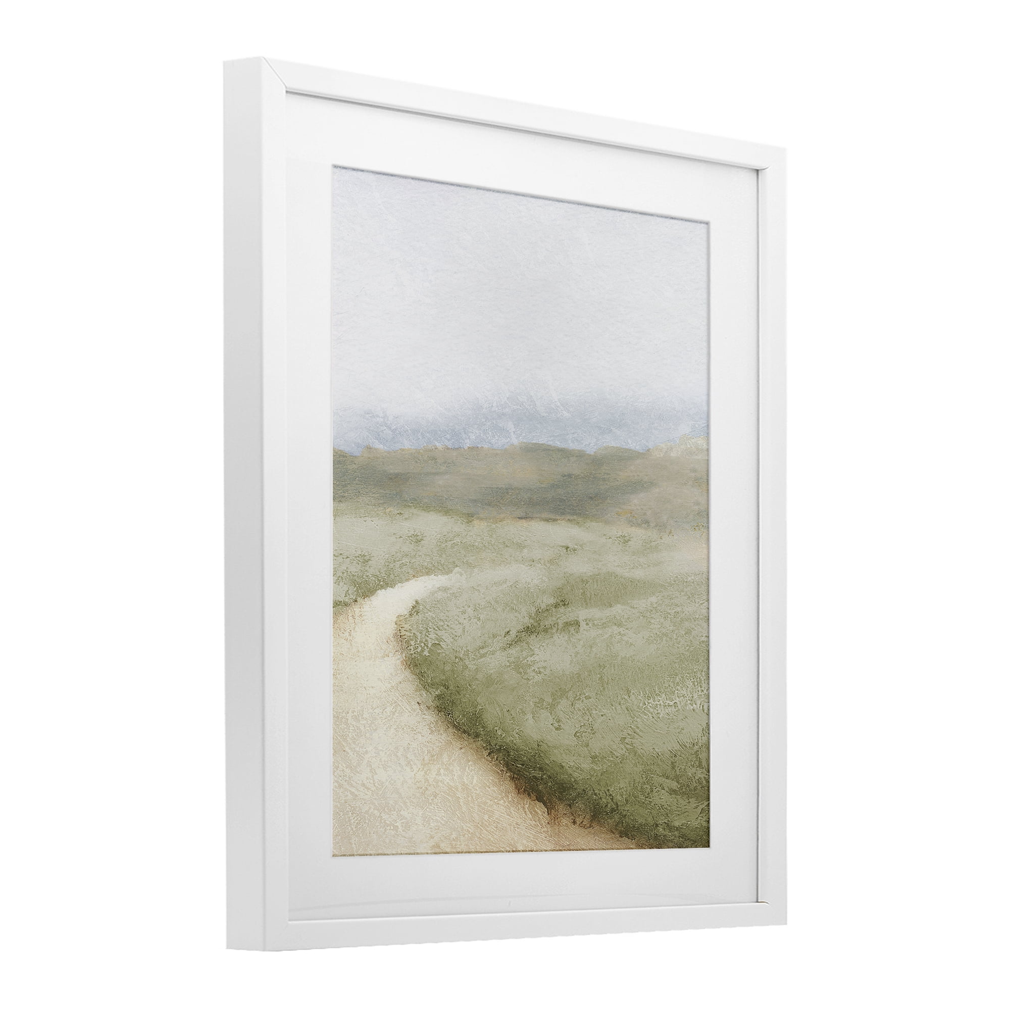 Stupell Industries Green Pasture Quiet Landscape White Framed Print Under Glass, design by Michael Marcon