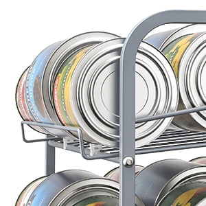 2 Pack 3-Tier Stackable Can Rack Organizer Storage Soda Cola Holder, Silver