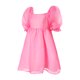 thumbnail image 5 of Txlixc Vestido casual con dobladillo grande para mujer, Estampado teñido anudado / Color sólido Cuello cuadrado Mangas abullonadas Falda de burbuja, S / M / L Txlixc Estilo de ocio, 5 of 8