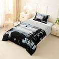 thumbnail image 2 of Manfei Country Farmhouse Lodge Twin Comforter Sets,Woodland Bird Bedding Set,Dark Gray,Light Gray Reversible,2-Piece,1 Comforter and 1 Pillowcase, 2 of 7