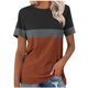 thumbnail image 2 of mfyjkho Tops Para Hacer Ejercicio Para Mujer, Camiseta Informal De Moda Con Estampado De Rayas Para Mujer, Cuello Redondo Y Manga Corta Tops Para Salir Xxxxl, 2 of 7