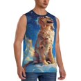 thumbnail image 2 of Daiia Starry Sky Cloud Dog Printed Men's Tank Tops,Casual Soft Sleeveless Gym Muscle Shirts Bodybuilding Tee-XX-Large, 2 of 8
