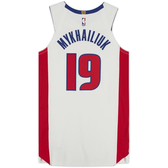 Svi Mykhailuk Detroit Pistons Player-Issued #19 White Jersey from the 2020-21 NBA Season - Size 48+6 - Fanatics Authentic Certified
