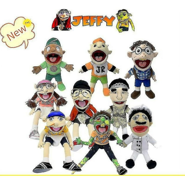 60cm Jeffy And Feebee Hand Puppet Large Soft Doll Plush Toys Puppet Kids Gift-QIUPING