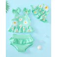 thumbnail image 2 of Traje de baño Tankini Mioglrie Green Daisy para bebé, conjunto de 6-12 m, 2 of 5