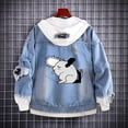 thumbnail image 4 of Chaqueta vaquera con capucha para hombre, chaqueta vaquera con capucha, abrigo con agujeros, Anime Fifures, Kishibe Hayakawa Aki, para Cosplay, 4 of 5