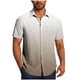 thumbnail image 2 of Blusa y camisa de manga corta con cuello vuelto para hombre, blusa informal de moda con cuello vuelto, estampado degradado, camisa de manga corta con botones, blusa de poliéster para hombre, 2 of 6