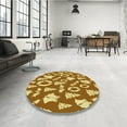 thumbnail image 3 of Ahgly Company Indoor Round Patterned Mahogany Brown Area Rugs, 8' Round, 3 of 6