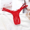 thumbnail image 3 of Soft Comfy Pearl Embellished Trendy Lace Sexy Briefs Thongs for Women Red One Size, 3 of 3
