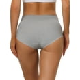 thumbnail image 3 of NOMADIC NOOK Women's High Waist Underwear Tummy Control Lace Trim Ribbed Panties 2 Packs, 3 of 4