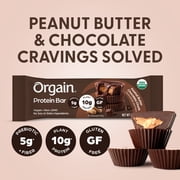 Orgain Organic Vegan Protein Snack Bars, Peanut Butter Chocolate Chunk, 1.41oz (Pack of 12)