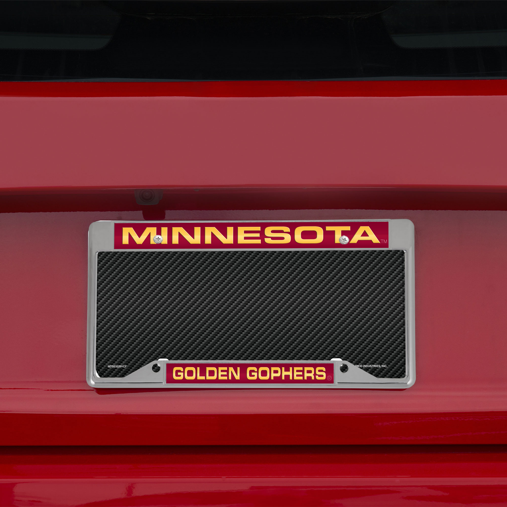 College Rico Industries Minnesota Golden Gophers  Chrome Laser License Frame 12" x 6" 12" x 6" Laser Cut Chrome Frame - Car/Truck/SUV Automobile Accessory - image 2 of 8