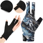 BLEEUS Left Hand Billiard Glove 3 Finger Snooker Cue Sport Glove Billiard Pool Glove(a) Sporting Supplies (A)
