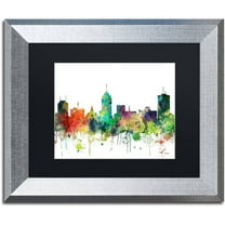 Trademark Fine Art "Fresno California Skyline SP" Canvas Art by Marlene Watson, Black Matte, Silver Frame