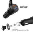 thumbnail image 3 of Transmisor FM Bluetooth compatible con coche, 1,44 & #39;& #39; transmisor Fm coche Qc 3,0 kit de carga rápida para coche, cargador de coche Bluetooth 4,2 HD sonido, un botón Ope Afortunado Sencillez, 3 of 5