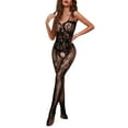 thumbnail image 2 of Bas Résille en Nylon Lingerie Aguichant pour Femmes Bas Intégral Justaucorps à Entrejambe Ouvert Bas Résille Intégral, 2 of 9