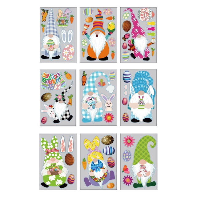 Glass Sticker Static Faceless Doll Window Decal Easter Window Paster for Festival Decoration