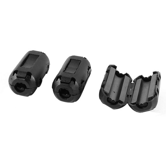 Unique Bargains 3 Pcs Black UF35B 5mm Dia Clip On EMI RFI Noise Ferrite Core Filter